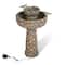Glitzhome® 2ft. 2-Tier Stone-Like Outdoor Birdbath Fountain